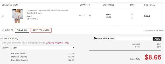 Cupón descuento SammyDress.com